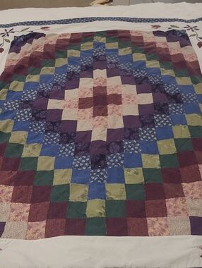 Multicolor Patchwork Quilt - Purple, Blue & Green
